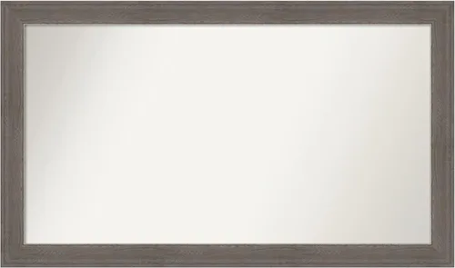 Miniatura 555 de Amanti Art Espejo de pared personalizado no biselado (24.5 x 24.5 pulgadas), marco gris marrón alta, varios tamaños personalizados, espejo de baño