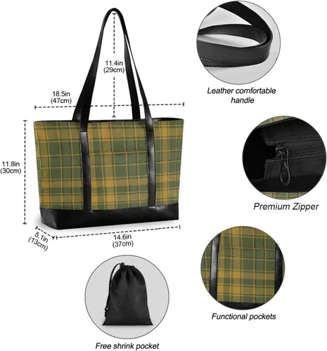 Miniatura 6 de Scottish Plaid Simple Women 14 Inch Laptop Tote with Zipper Briefcases for Travel Gym Vacation with Tablet estuche para laptop 14 pulgadas