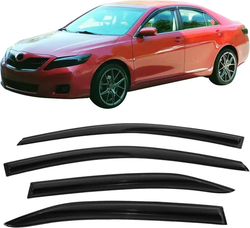 IKON MOTORSPORTS - Viseras de ventana compatibles con Toyota Camry 2007-2011, deflectores de viento Aero JDM ahumados, 2008 2009 2010