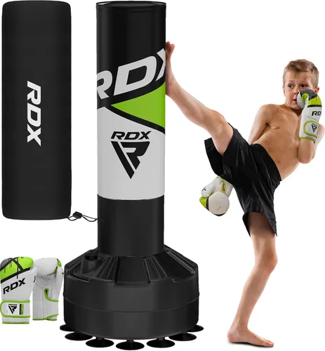 Miniatura 11 de RDX Saco de boxeo independiente para niños con guantes y funda, saco de boxeo junior de 4 pies con soporte para kickboxing, boxeo, artes marciales