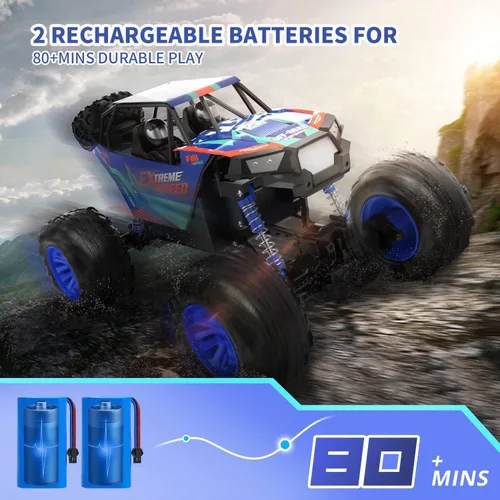 Miniatura 5 de DEERC Camioneta monstruo grande a escala 1:8 para adultos y niños, automóvil con control remoto mejorado con sonido realista, juguete RC todo