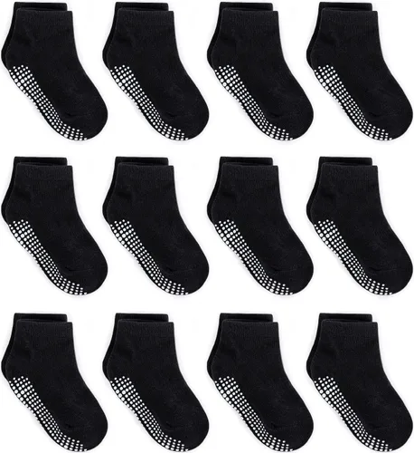 ZAPLES Calcetines tobilleros antideslizantes para bebés con agarre antideslizante para niños y niñas, corte bajo para bebés y niños pequeños