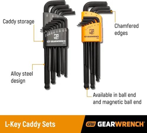 Miniatura 5 de GEARWRENCH Juego de llaves hexagonales SAE con extremo de bola larga de 13 piezas - 83524