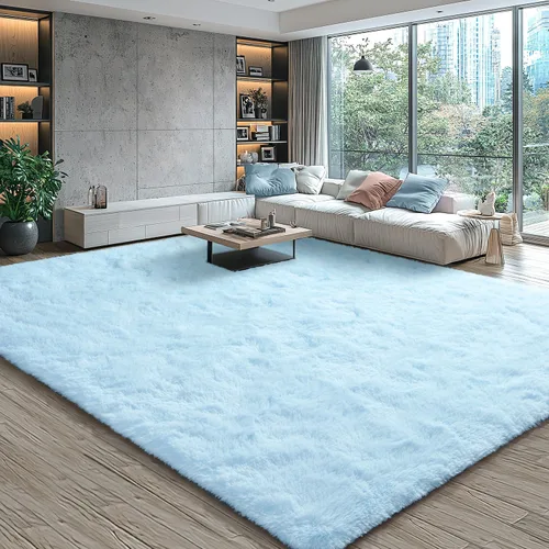 Miniatura 14 de EVOIONOS - Alfombra redonda gris para dormitorio, 5x5 pies; alfombras circulares suaves y esponjosas para sala de estar, alfombras de felpa peludas