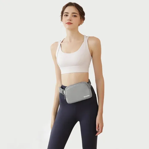 Miniatura 27 de Cangurera cruzada para mujer, mini bolsa para cinturón de 1 litro con correa ajustable de 32 a 51 pulgadas, bolsa de cintura pequeña para viajes