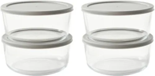 Miniatura 45 de Juego de 8 recipientes de vidrio para almacenamiento de alimentos (4 recipientes + 4 tapas sin BPA), 6.5 tazas, a prueba de fugas, aptos