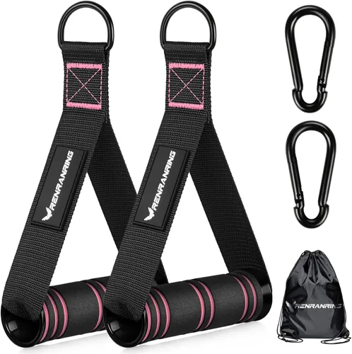 Miniatura 13 de RENRANRING Asas de Ejercicio para Gimnasio, Accesorios de Reemplazo para Poleas de Máquina de Cable, Banda de Resistencia y Entrenador de Fuerza