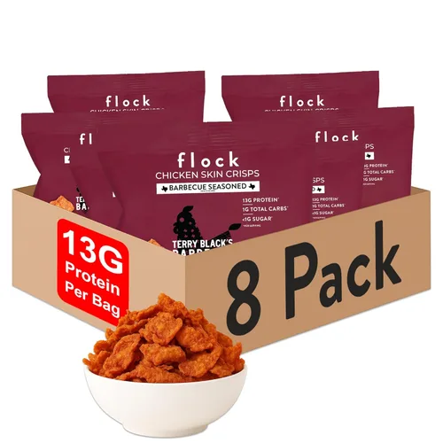 Miniatura 13 de Flock Chips de piel de pollo Keto – Sabor original, bajo en carbohidratos, alto en proteínas, chips crujientes de pollo sin gluten, aperitivo Keto