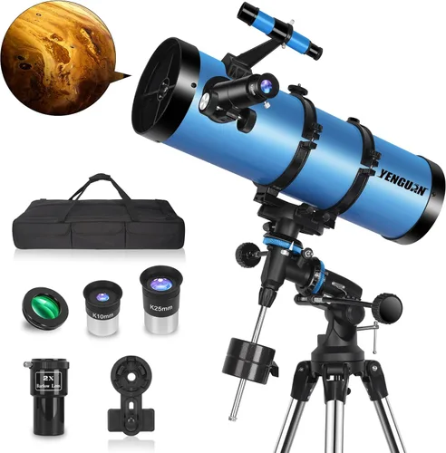 Telescopio150EQ para adultos de alta potencia, telescopio reflector newtoniano profesional para principiantes en astronomía, con bolsa de
