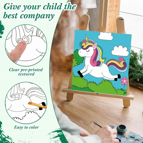 Miniatura 3 de Sherr 12 lienzos predibujados para pintar animales, lienzos preimpresos para pintar para principiantes, estudiantes, suministros de pintura