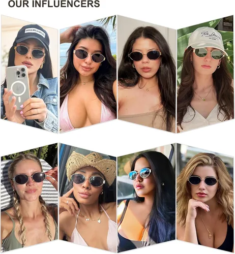 Miniatura 3 de SOJOS Gafas de sol ovaladas retro para mujer, de moda, clásicas, con protección UV400, SJ1256