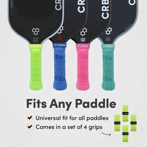 Miniatura 5 de CRBN Pickleball - Overgrips Drytec™ - Cinta adhesiva para pala de pickleball - Absorbe el impacto y la humedad - Pack de 4 Rojo - Paquete de 4