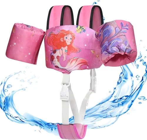 Miniatura 10 de Chaleco de natación para niños pequeños, flotadores para niños de 22 a 66 libras, chaleco de natación extraíble con correa de entrepierna y arnés