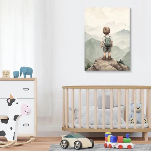 Miniatura 3 de Decoración de pared para cuarto de bebé, decoración de habitación de niño y aventura, arte de pared de montaña en acuarela para niños, decoración