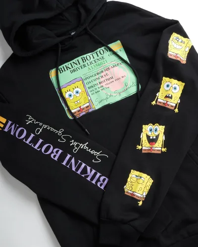 Miniatura 2 de Nickelodeon Mens SpongeBob and Patrick Fleece Sweatshirt Men and Womens Unisex Pullover Hoodie (Size S-XL)