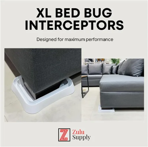 Miniatura 4 de Trampas interceptoras para insectos de cama, paquete de 4 unidades XL blancas para monitor pasivo y trampa de detección, ajuste universal para patas