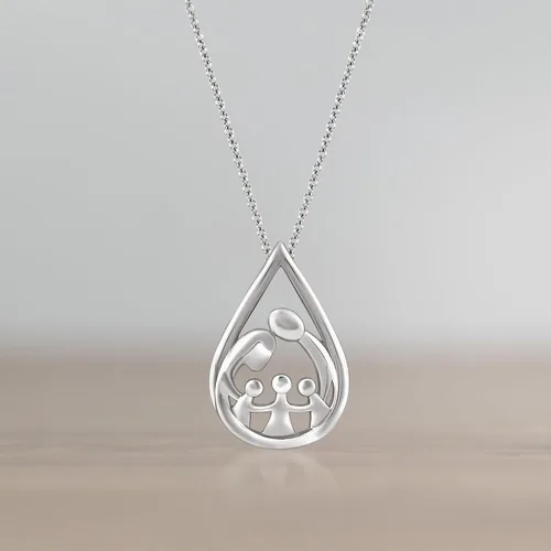 Miniatura 32 de Jewelili - Collar con colgante de plata de ley o oro rosa o amarillo sobre plata, cadena de eslabones de 18 pulgadas