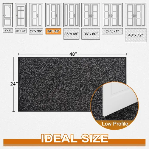 Miniatura 2 de Mibao Tapete para puerta delantera, atrapador de suciedad, tapete de bienvenida para interiores y exteriores, antideslizante, impermeable, duradero