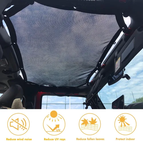 Miniatura 6 de Sombrilla para 2007-2018 Jeep Wrangler JK JKU de 2 puertas y 4 puertas frontales, malla para parasol, JK, JK Unlimited, Sport, Sport S, Sahara