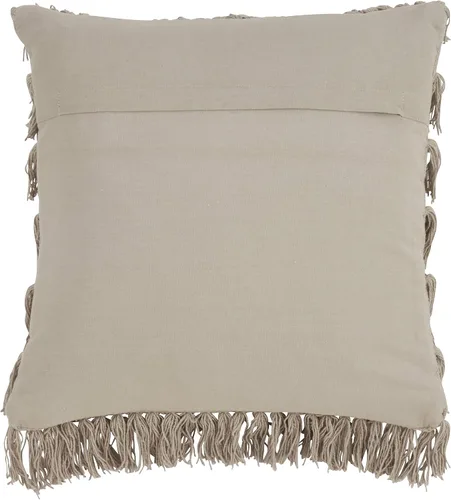 Miniatura 2 de SARO LIFESTYLE Almohada tejida con flecos y relleno de plumón