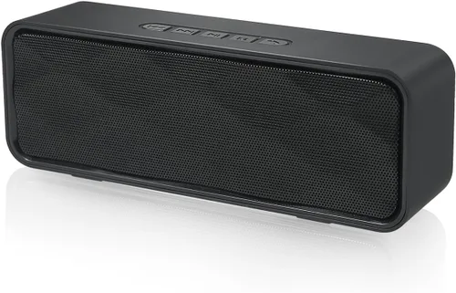 Altavoz Bluetooth inalámbrico con ranura para tarjeta AUX/USB/TF, altavoz estéreo portátil para exteriores con audio HD, graves mejorados, Negro