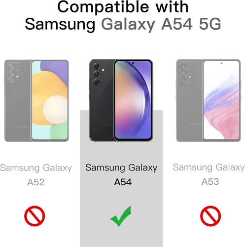 Miniatura 2 de JETech Funda para Samsung Galaxy A54 5G de 6.4 pulgadas, no amarillenta a prueba de golpes, funda protectora para teléfono, parte trasera de Negro