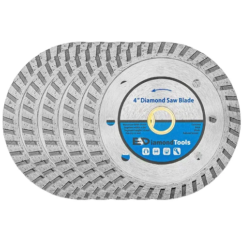Miniatura 7 de Hoja de sierra de diamante turbo de 7 pulgadas para hormigón, ladrillo, bloque y mampostería, altura de segmento de 0.394 in, profundidad de corte