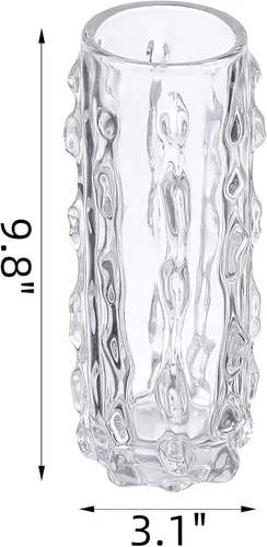 Heavy Glass Flower Vase Thickened Modern Crystal Sparkle Vases Table Centerpiece for Wedding Party Home Décor Housewarming Bedroom Living Room and