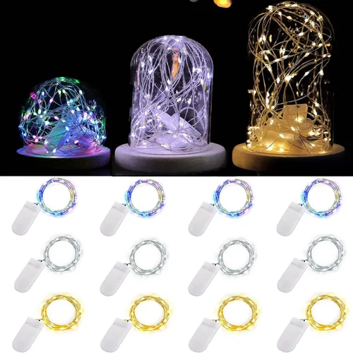 Miniatura 11 de Ostwiki Luces de Hadas a Batería, Paquete de 6 Mini Luces de Cadena, 20 LED 7 pies Luces Centelleantes de Luciérnaga Estrelladas para Manualidades
