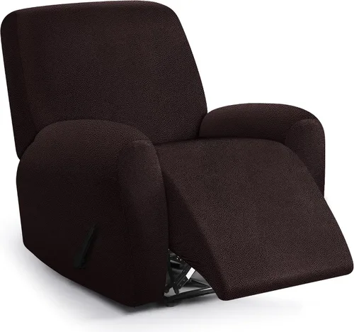 Miniatura 61 de ANARACHON Fundas para sillas reclinables con aspecto de cuero, funda elástica de 4 piezas, funda suave para silla reclinable, protector de muebles
