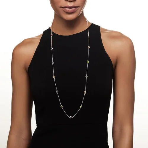 Miniatura 5 de Ross-Simons 7.85 ct. t.w. Multi-Gemstone Station Necklace in Sterling Silver