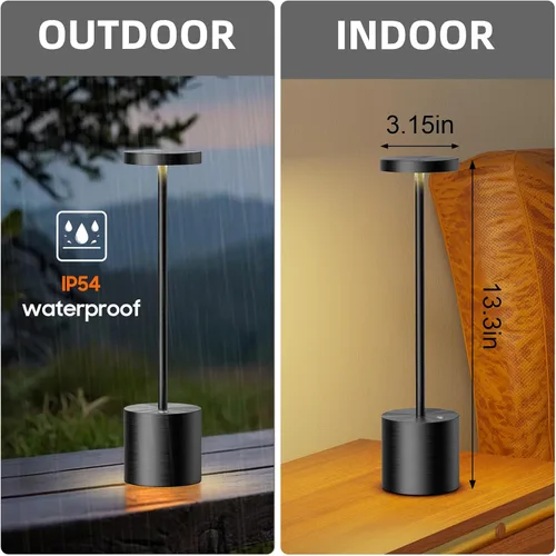 Miniatura 3 de SAKRINGT Lámparas de mesa inalámbricas recargables, luz de mesa LED portátil de 6000mAh operada con batería para restaurante al aire libre, paquete