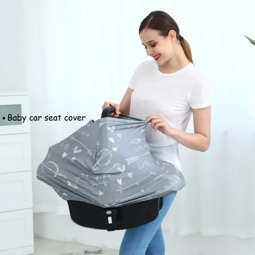 Miniatura 3 de Fundas de asiento de coche para bebé, cubierta de toldo para asiento de automóvil, funda multiusos para lactancia materna, fundas transpirables