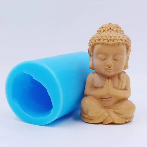 Miniatura 6 de Moldes de silicona para velas de diseño de Buda para decoración de moldes de silicona para manualidades de resina epoxi aroma, molde de yeso