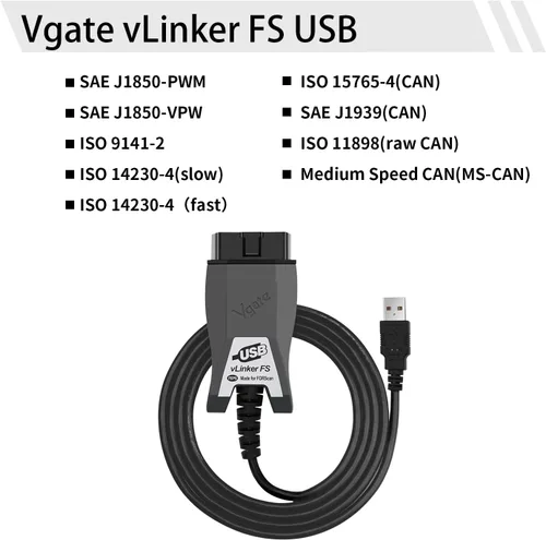 Miniatura 2 de Vgate vLinker FS USB OBD2 a USB Herramienta de diagnóstico de coche lector de código para FORScan OBD2 adaptador