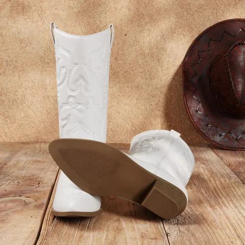Miniatura 5 de DREAM PAIRS Botas vaqueras para mujer, botas vaqueras de media pantorrilla