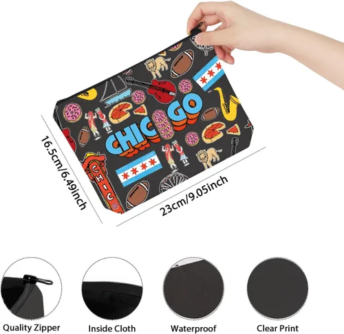 Miniatura 2 de TSOTMO Regalo de recuerdo de vacaciones Bienvenido Viaje Familiar Bolsa de maquillaje Bolsa de viaje de vacaciones Bolsa de cremallera, Bolso