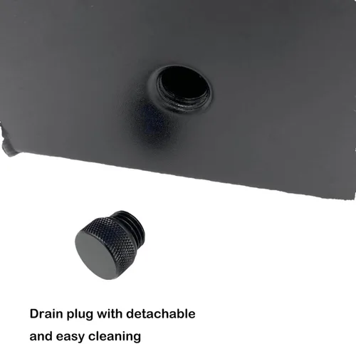 Miniatura 5 de 2L Tanque de recuperación de agua para refrigerante de radiador universal de aluminio, tanque de expansión de desbordamiento (negro)