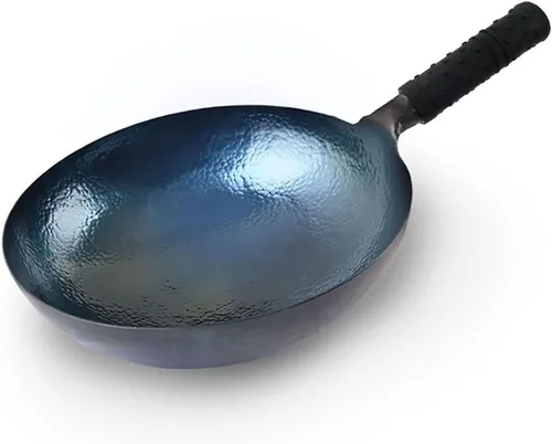 Olla de hierro chino, woks de hierro multiusos, sartén para freír, forjado a mano sin revestimiento, olla antiadherente, wok, adecuado para estufas