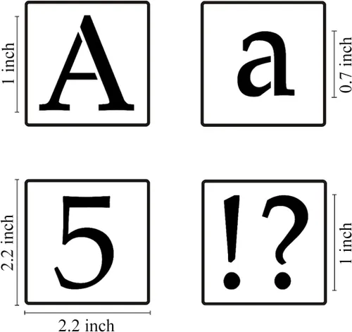 Miniatura 6 de Plantillas de letras del alfabeto de 1 pulgada para pintar, paquete de 70 plantillas de letras y números con letreros para pintar sobre madera