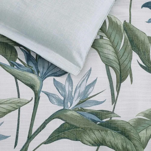 Miniatura 7 de Tommy Bahama - Juego de edredón tamaño Queen, ropa de cama costera de algodón suave con fundas de almohada, juego de cama floral tropical