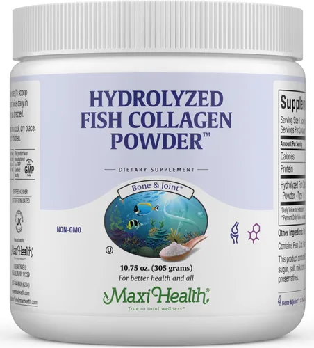 Miniatura 7 de Maxi Health Polvo de péptidos de colágeno – Colágeno en polvo marino sin sabor tipo I para mujeres y hombres – Suplemento proteico capturado
