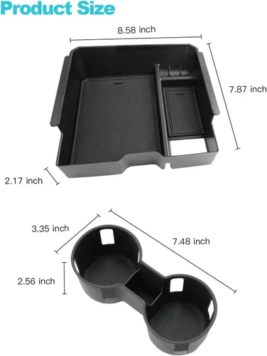Miniatura 6 de CDEFG Organizador de consola central para Ford Ranger 2026 2026 (Raptor/Lariat/XLT/XL) Accesorios Bandeja de consola central reposabrazos caja