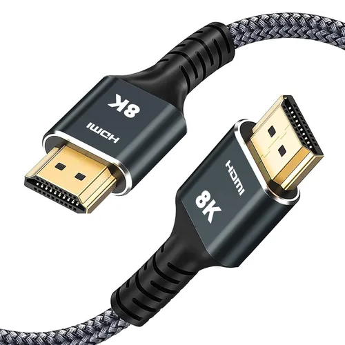 Cable HDMI 8K de 3.3 pies, paquete de 5 – Nylon trenzado de ultra alta velocidad 2.1 4K/8K. Soporta 165/180/240Hz, HDR10, HDCP2.3, ARC/eARC, 3D -