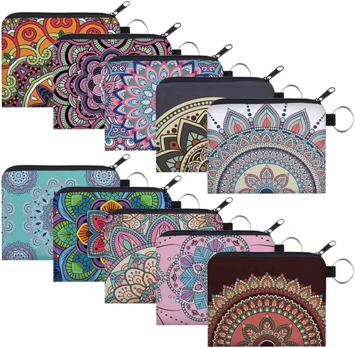 Miniatura 22 de Bolsa de maquillaje, bolsa de viaje, bolsa de cosméticos, organizador de artículos de tocador con cremallera pequeña para mujer, Paquete de 10