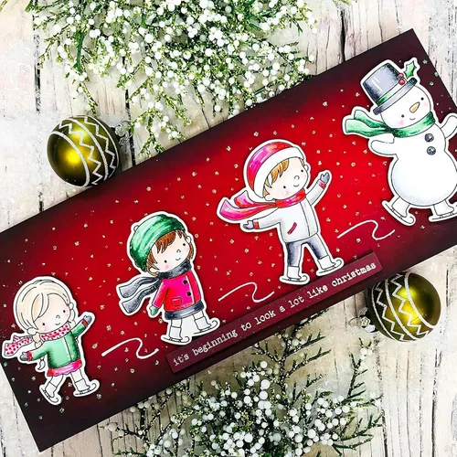 Miniatura 6 de Juegos de sellos y troqueles transparentes de esquí de invierno para hacer tarjetas, plantillas de corte troquelado para álbumes de recortes, álbum