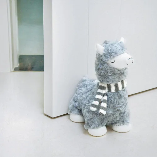 Miniatura 17 de Marwood Lindo tope de puerta decorativo para el hogar y la oficina, tope de puerta interior con peso de alpaca de tela de animal de peluche Gorra