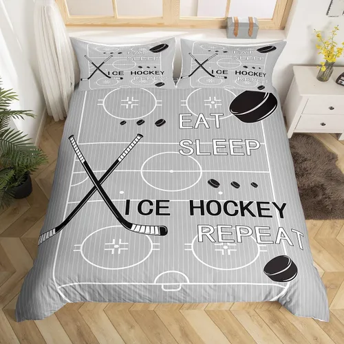 Miniatura 12 de jejeloiu Juego de ropa de cama de fútbol para niños, tamaño individual, juego de funda de edredón de fútbol para niños y niñas, funda de edredón