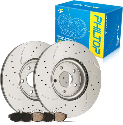 Miniatura 136 de PHILTOP Juego de rotores de freno de disco trasero y pastillas de freno de cerámica para Nissan 2002-2023 Altima, Nissan 2007-2019 Sentra, Nissan