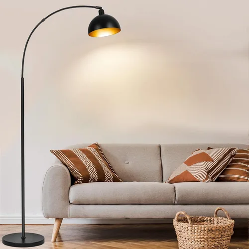 Miniatura 7 de 【Actualizado】 Lámparas de pie de arco negro para sala de estar - Lámpara de pie arqueada regulable con control remoto y bombilla LED de 9 W